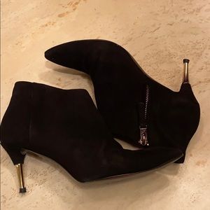 Brian Atwood black suede booties